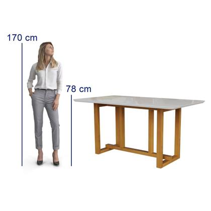 Imagem de Conjunto Sala de Jantar 6 Lugares Retangular com Tampo de Vidro Mesa Filadélfia Cadeiras Miami