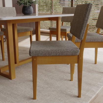 Imagem de Conjunto Sala de Jantar 6 Lugares Retangular com Tampo de Vidro Mesa Filadélfia Cadeiras Miami