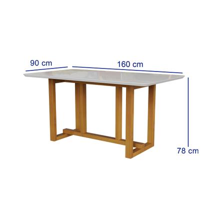 Imagem de Conjunto Sala de Jantar 6 Lugares Retangular com Tampo de Vidro Mesa Filadélfia Cadeiras Miami