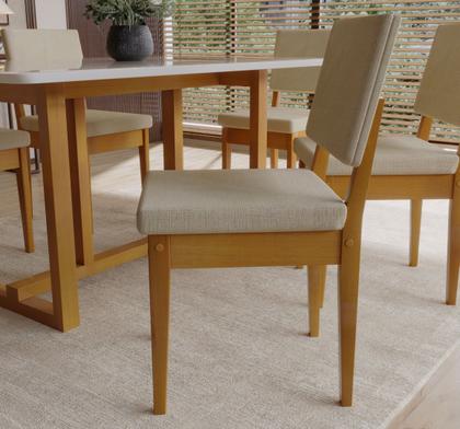 Imagem de Conjunto Sala de Jantar 6 Lugares Retangular com Tampo de Vidro Mesa Filadélfia Cadeiras Miami