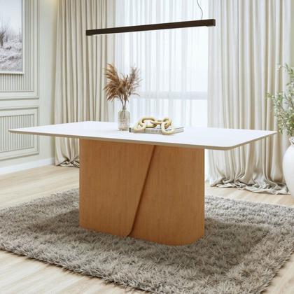 Imagem de Conjunto Sala de Jantar 6 Lugares Retangular com Tampo Mdf Cadeiras Estofadas Luar Espresso Móveis