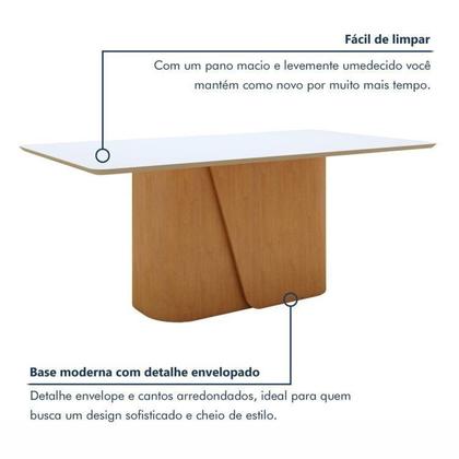 Imagem de Conjunto Sala de Jantar 6 Lugares Retangular com Tampo Mdf Cadeiras Estofadas Luar Espresso Móveis