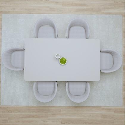 Imagem de Conjunto Sala de Jantar 6 Lugares Retangular com Tampo Mdf Cadeiras Estofadas Luar Espresso Móveis