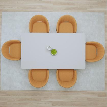 Imagem de Conjunto Sala de Jantar 6 Lugares Retangular com Tampo Mdf Luar Cadeiras Estofadas