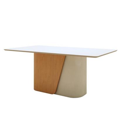 Imagem de Conjunto Sala de Jantar 6 Lugares Retangular com Tampo Mdf Luar Cadeiras Estofadas