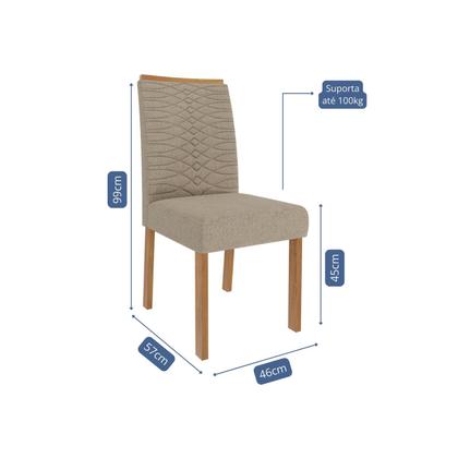 Imagem de Conjunto Sala de Jantar 6 lugares Retangular Tampo de Vidro/MDF Ester Cadeiras Clarice Wood