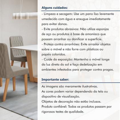 Imagem de Conjunto Sala de Jantar 6 Lugares Retangular Tampo MDF Mesa Apogeu com Cadeiras Luar