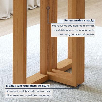 Imagem de Conjunto Sala de Jantar 6 Lugares Retangular Tampo MDF Mesa Bold com Cadeiras Pés Madeira Jade