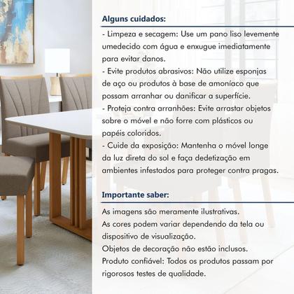 Imagem de Conjunto Sala de Jantar 6 Lugares Retangular Tampo MDF Mesa Bold com Cadeiras Pés Madeira Jade