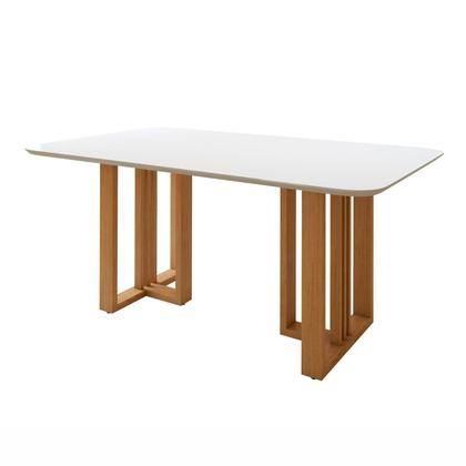 Imagem de Conjunto Sala de Jantar 6 Lugares Retangular Tampo MDF Mesa Bold com Cadeiras Pés Madeira Jade