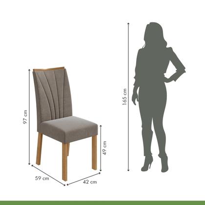 Imagem de Conjunto Sala de Jantar 6 Lugares Retangular Tampo MDF Mesa e Cadeiras Apogeu