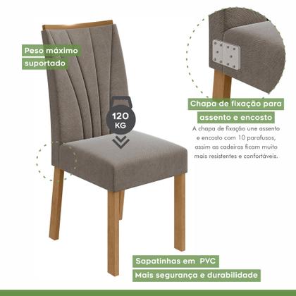 Imagem de Conjunto Sala de Jantar 6 Lugares Retangular Tampo MDF Mesa e Cadeiras Apogeu