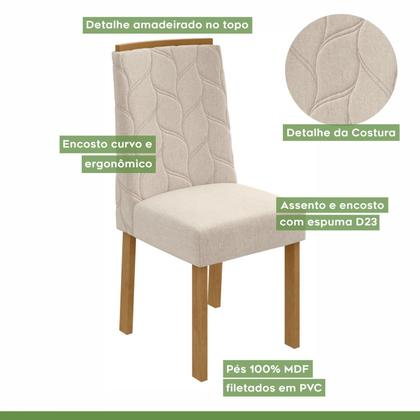 Imagem de Conjunto Sala de Jantar 6 Lugares Retangular Tampo MDF Mesa e Cadeiras Astrid