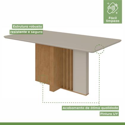 Imagem de Conjunto Sala de Jantar 6 Lugares Retangular Tampo MDF Mesa e Cadeiras Astrid
