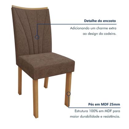 Imagem de Conjunto Sala de Jantar 6 Lugares Retangular Tampo MDF Mesa Luar com Cadeiras Apogeu