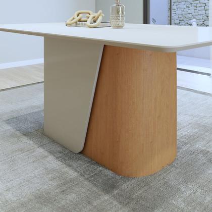 Imagem de Conjunto Sala de Jantar 6 Lugares Retangular Tampo MDF Mesa Luar com Cadeiras Apogeu