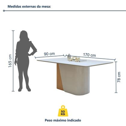Imagem de Conjunto Sala de Jantar 6 Lugares Retangular Tampo MDF Mesa Luar com Cadeiras Apogeu