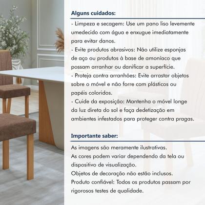 Imagem de Conjunto Sala de Jantar 6 Lugares Retangular Tampo MDF Mesa Luar com Cadeiras Apogeu