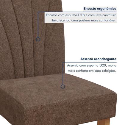 Imagem de Conjunto Sala de Jantar 6 Lugares Retangular Tampo MDF Mesa Luar com Cadeiras Apogeu