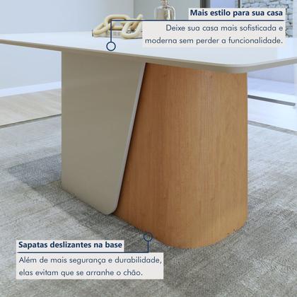 Imagem de Conjunto Sala de Jantar 6 Lugares Retangular Tampo MDF Mesa Luar com Cadeiras Apogeu