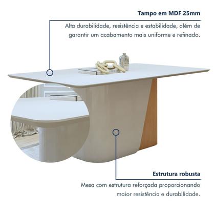 Imagem de Conjunto Sala de Jantar 6 Lugares Retangular Tampo MDF Mesa Luar com Cadeiras Apogeu