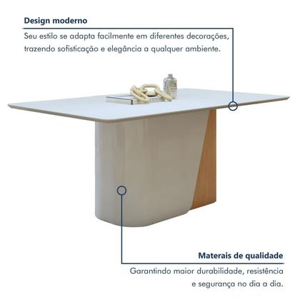 Imagem de Conjunto Sala de Jantar 6 Lugares Retangular Tampo MDF Mesa Luar com Cadeiras Apogeu