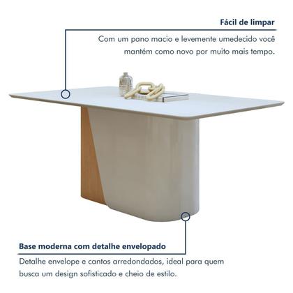 Imagem de Conjunto Sala de Jantar 6 Lugares Retangular Tampo MDF Mesa Luar com Cadeiras Apogeu