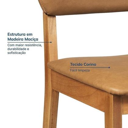 Imagem de Conjunto Sala de Jantar 6 Lugares Retangular Tampo MDF Miriti CabeCasa MadeiraOriginals