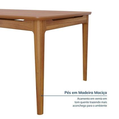 Imagem de Conjunto Sala de Jantar 6 Lugares Retangular Tampo MDF Miriti CabeCasa MadeiraOriginals