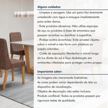 Imagem de Conjunto Sala de Jantar 6 Lugares Retangular Tampo Vidro/MDF Mesa Apogeu com Cadeiras Luar