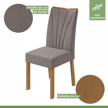 Imagem de Conjunto Sala de Jantar 6 Lugares Retangular Tampo Vidro/MDF Mesa Astrid com Cadeiras Apogeu