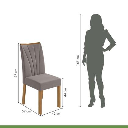 Imagem de Conjunto Sala de Jantar 6 Lugares Retangular Tampo Vidro/MDF Mesa Astrid com Cadeiras Apogeu