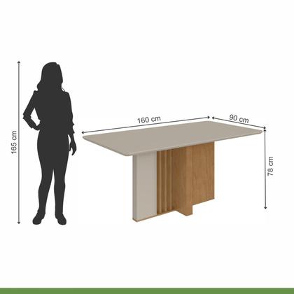 Imagem de Conjunto Sala de Jantar 6 Lugares Retangular Tampo Vidro/MDF Mesa Astrid com Cadeiras Apogeu