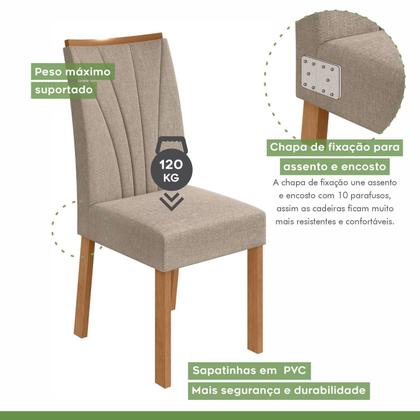 Imagem de Conjunto Sala de Jantar 6 Lugares Retangular Tampo Vidro/MDF Mesa Astrid com Cadeiras Apogeu