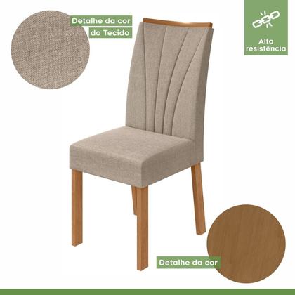 Imagem de Conjunto Sala de Jantar 6 Lugares Retangular Tampo Vidro/MDF Mesa Astrid com Cadeiras Apogeu