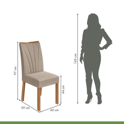 Imagem de Conjunto Sala de Jantar 6 Lugares Retangular Tampo Vidro/MDF Mesa Astrid com Cadeiras Apogeu