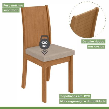 Imagem de Conjunto Sala de Jantar 6 Lugares Retangular Tampo Vidro/MDF Mesa Astrid com Cadeiras Athenas