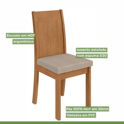 Imagem de Conjunto Sala de Jantar 6 Lugares Retangular Tampo Vidro/MDF Mesa Astrid com Cadeiras Athenas