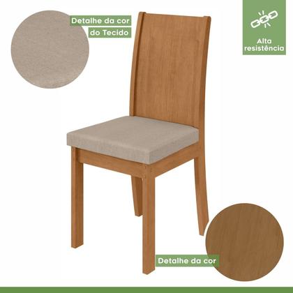 Imagem de Conjunto Sala de Jantar 6 Lugares Retangular Tampo Vidro/MDF Mesa Astrid com Cadeiras Athenas