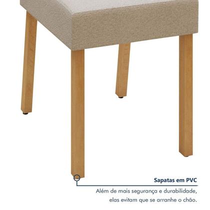 Imagem de Conjunto Sala de Jantar 6 Lugares Retangular Tampo Vidro/MDF Mesa Bold e Cadeiras Pés Madeira Jade