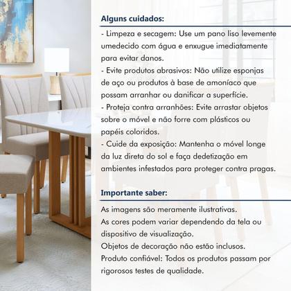 Imagem de Conjunto Sala de Jantar 6 Lugares Retangular Tampo Vidro/MDF Mesa Bold e Cadeiras Pés Madeira Jade