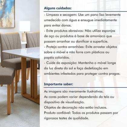 Imagem de Conjunto Sala de Jantar 6 Lugares Retangular Tampo Vidro/MDF Mesa Bold e Cadeiras Pés Madeira Jade