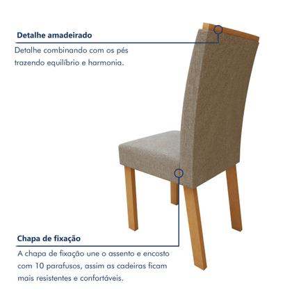 Imagem de Conjunto Sala de Jantar 6 Lugares Retangular Tampo Vidro/MDF Mesa e Cadeiras Apogeu