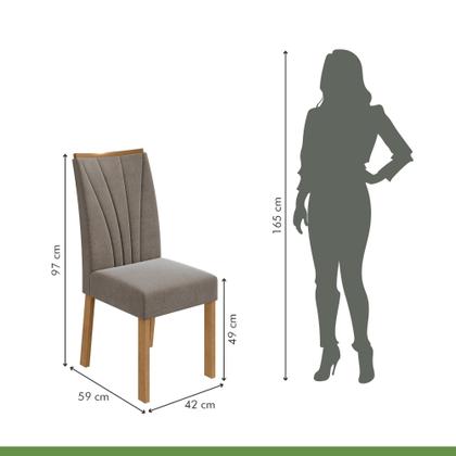 Imagem de Conjunto Sala de Jantar 6 Lugares Retangular Tampo Vidro/MDF Mesa e Cadeiras Apogeu