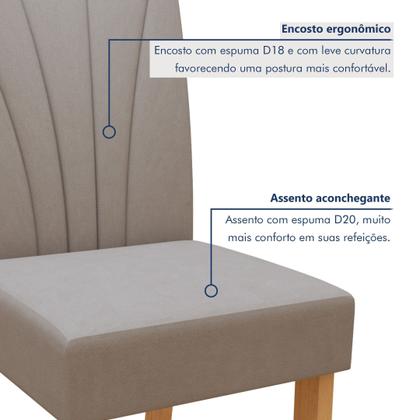 Imagem de Conjunto Sala de Jantar 6 Lugares Retangular Tampo Vidro/MDF Mesa e Cadeiras Apogeu