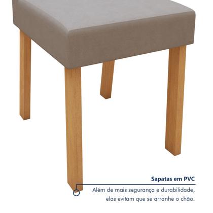 Imagem de Conjunto Sala de Jantar 6 Lugares Retangular Tampo Vidro/MDF Mesa e Cadeiras Apogeu