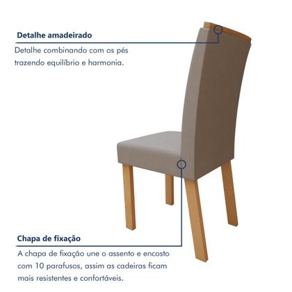 Imagem de Conjunto Sala de Jantar 6 Lugares Retangular Tampo Vidro/MDF Mesa e Cadeiras Apogeu