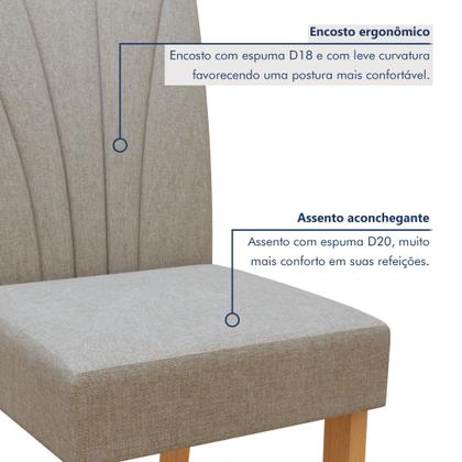 Imagem de Conjunto Sala de Jantar 6 Lugares Retangular Tampo Vidro/MDF Mesa e Cadeiras Apogeu