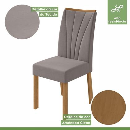 Imagem de Conjunto Sala de Jantar 6 Lugares Retangular Tampo Vidro/MDF Mesa e Cadeiras Apogeu