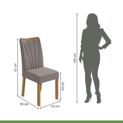 Imagem de Conjunto Sala de Jantar 6 Lugares Retangular Tampo Vidro/MDF Mesa e Cadeiras Apogeu